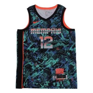 Nike NBA Retro Basketball Jersey/Vest Gray Memphis Grizzlies Morant No. 12 Green DD3771-450